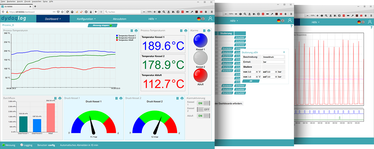 Datenlogger dydaqlog Webinterface